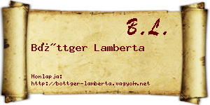 Böttger Lamberta névjegykártya